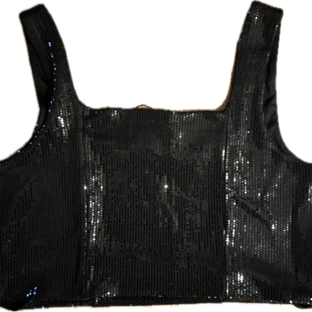 Rachel Zoe black sequins tank top - Picture 3 of 3